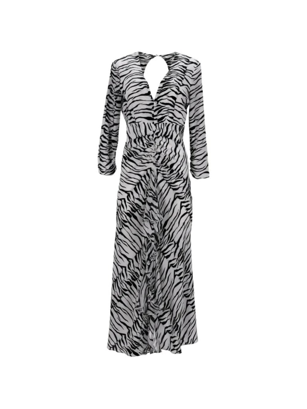 RIXO ruffled zebra-print maxi dress